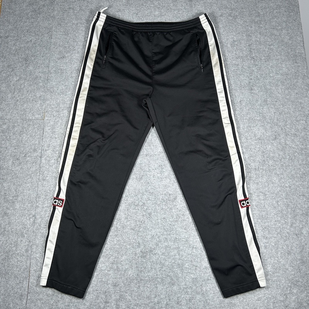 Vintage adidas Adibreak Sweatpants Mens Medium(34x28) Black 90s Popper Tearaway